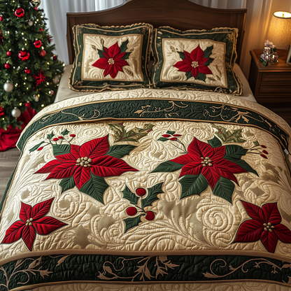 Festive Floral Dream 3-Piece Quilted Bedding Set GFTOHD769