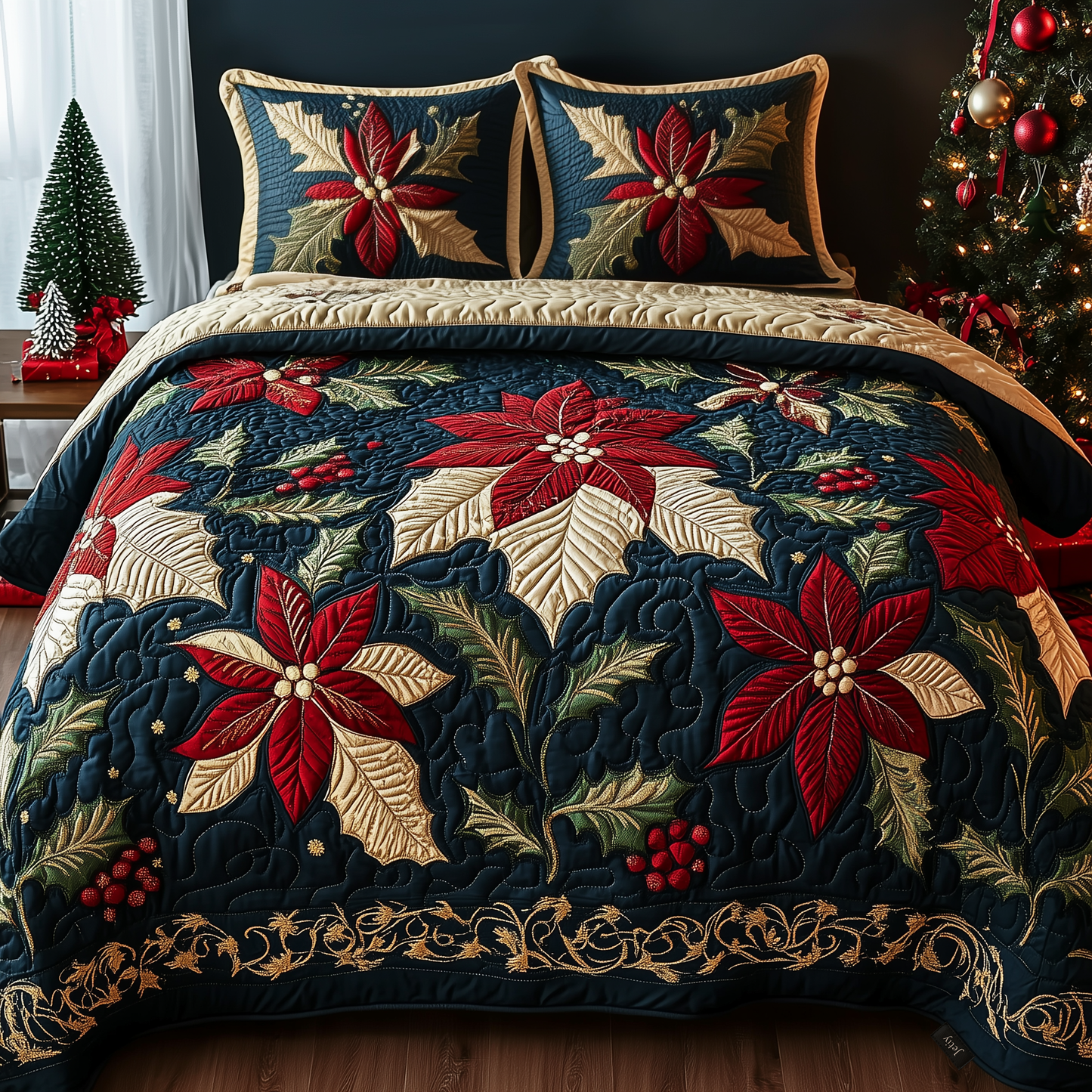 Festive Floral Dream 3-Piece Quilted Bedding Set GFTOHD774