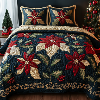 Festive Floral Dream 3-Piece Quilted Bedding Set GFTOHD774
