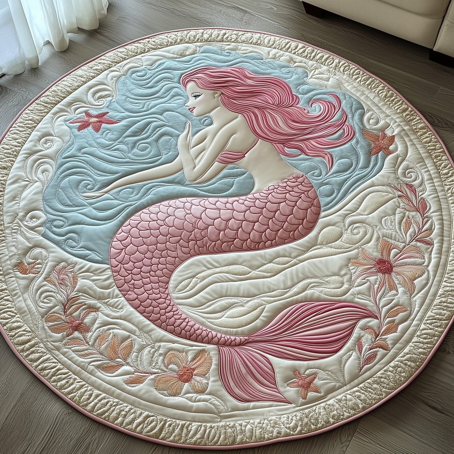Enchanted Mermaid Quilted Round Mat GFTOHD7764
