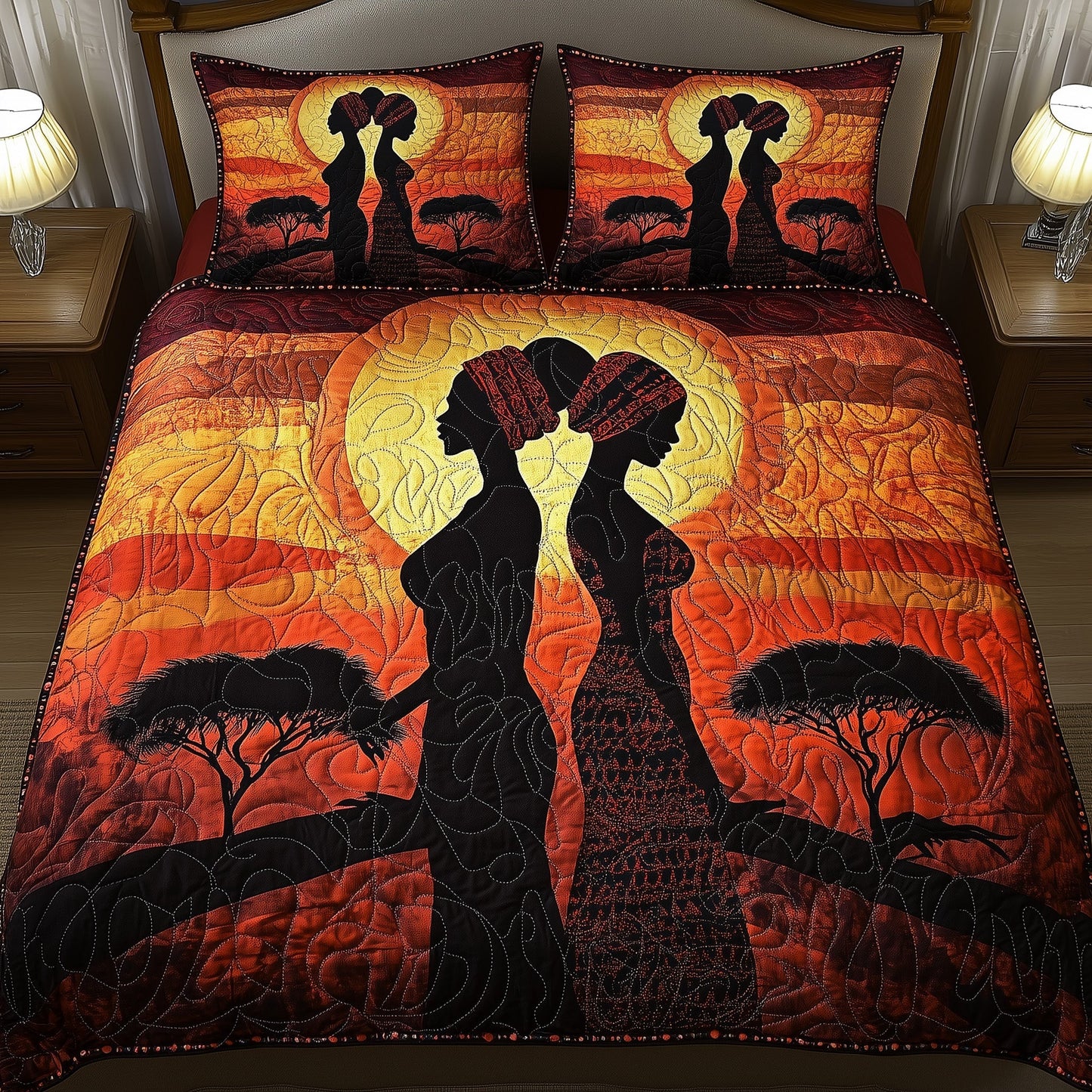 Queens of the Savanna 3-Piece Quilted Bedding Set GFTOHD7983