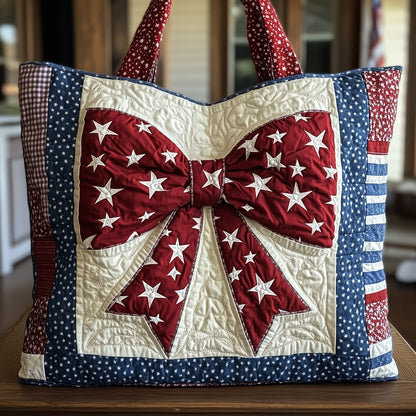 Patriotic Bow Quilted Tote Bag GFTOHD8001