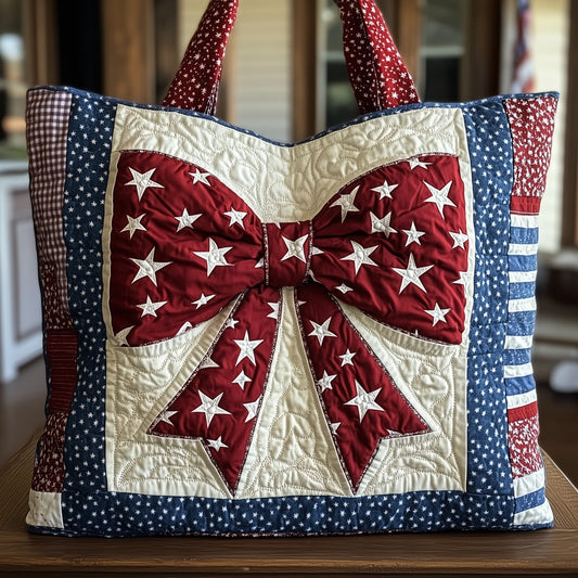 Patriotic Bow Quilted Tote Bag GFTOHD8001