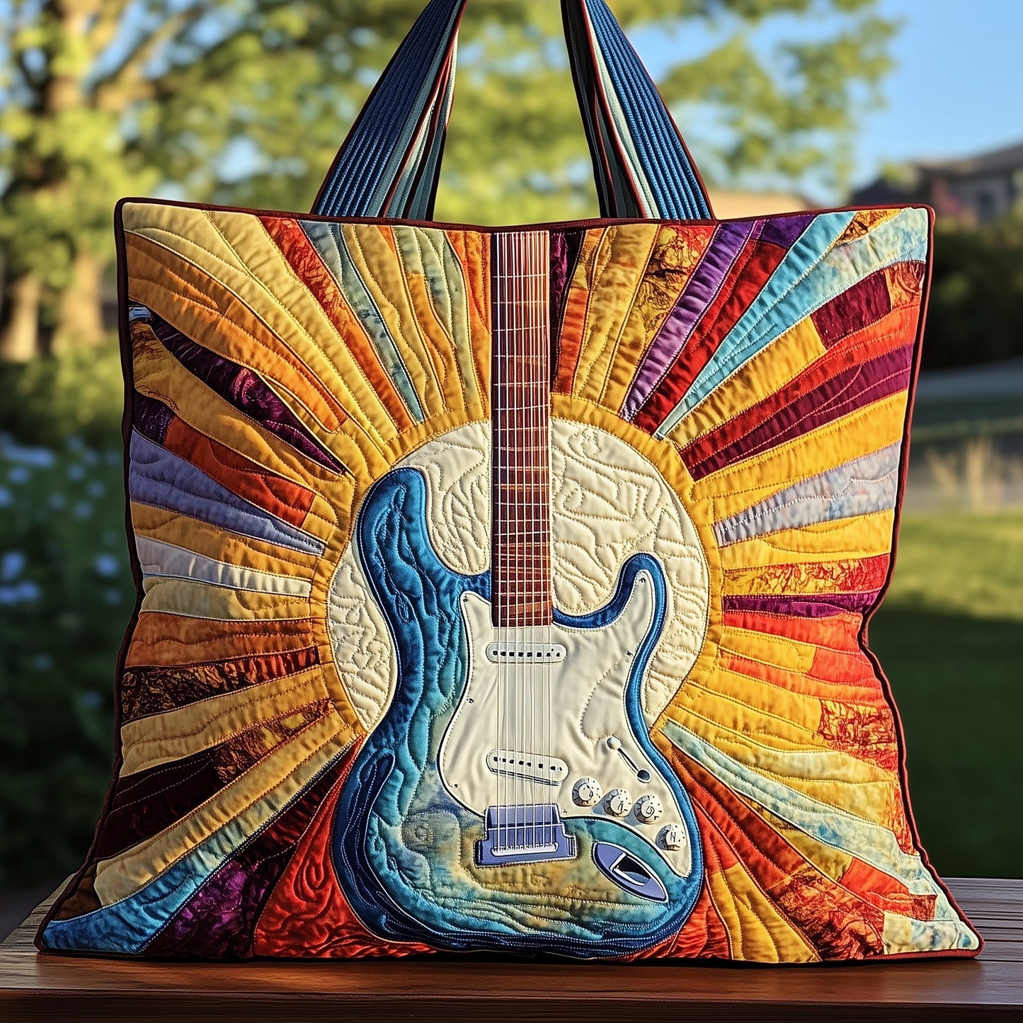 Sunshine Guitar Quilted Tote Bag GFTOHD8025