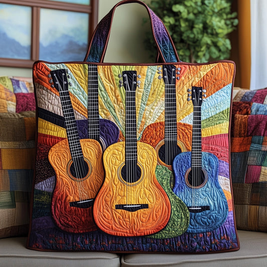 Sunshine Guitar Quilted Tote Bag GFTOHD8029