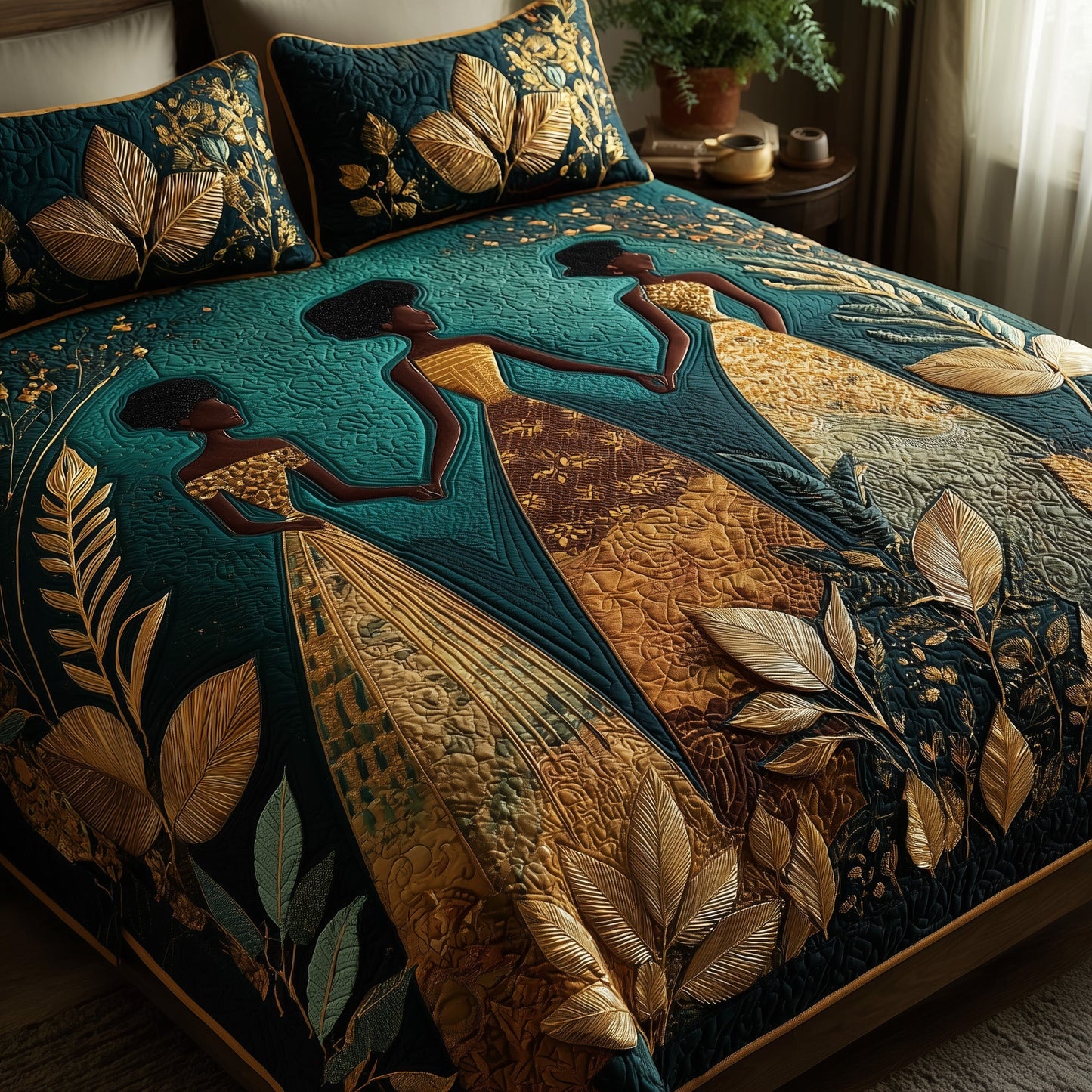 Golden Queens 3-Piece Quilted Bedding Set GFTOHD8414