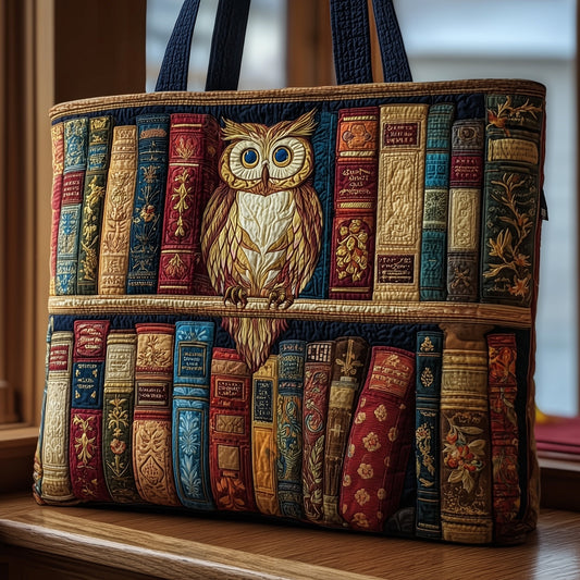 Bookish Owl Heaven Quilted Tote Bag GFTOHD8433