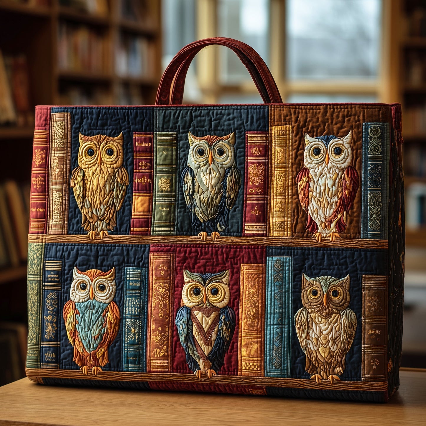 Bookish Owl Heaven Quilted Tote Bag GFTOHD8435