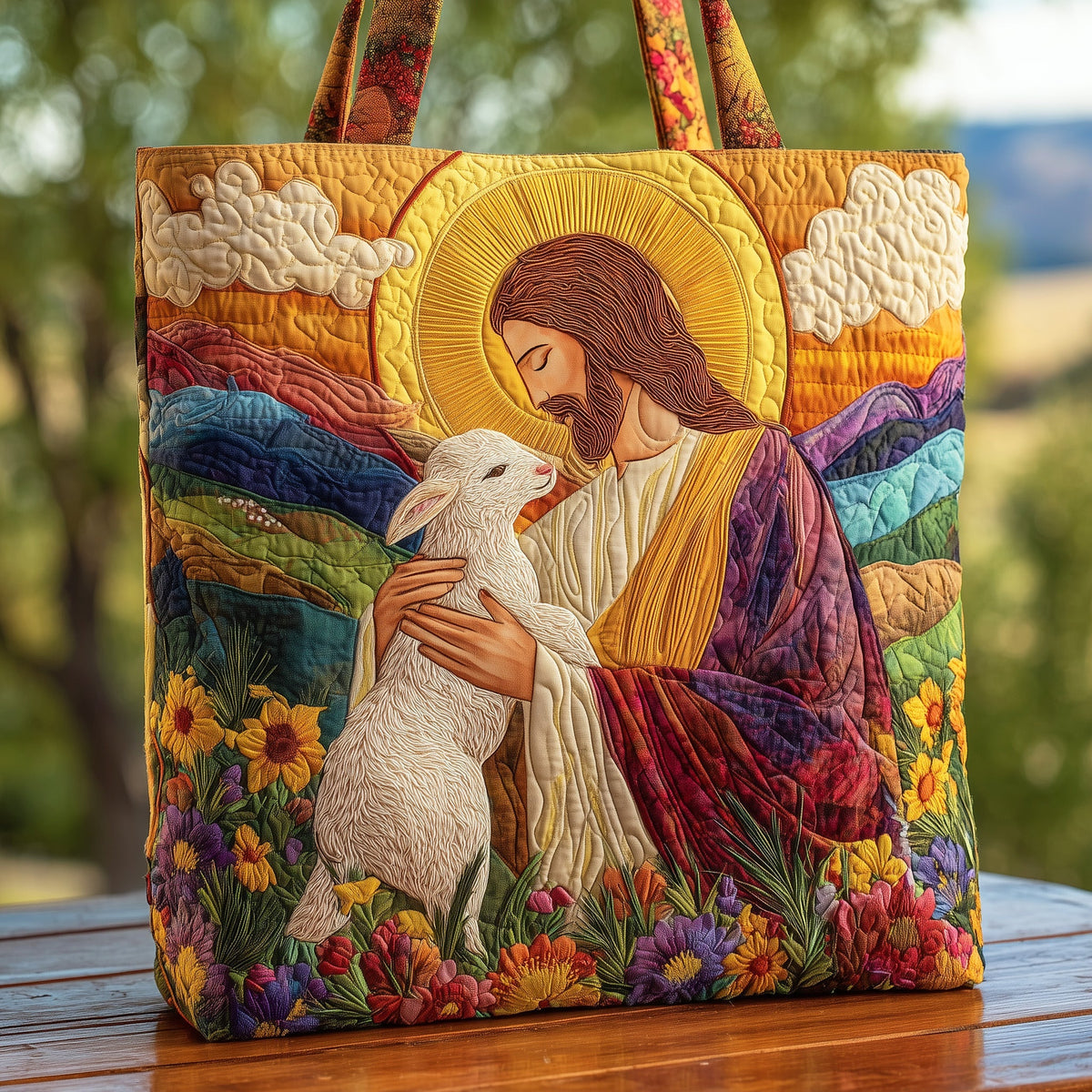 Jesus the Shepherd Quilted Tote Bag GFTOHD8441