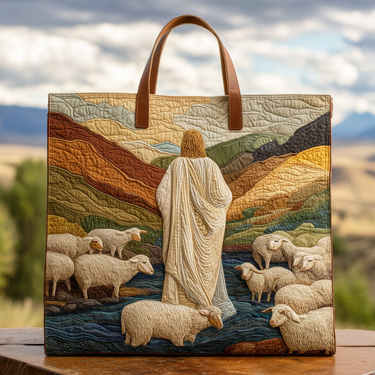 Jesus the Shepherd Quilted Tote Bag GFTOHD8448