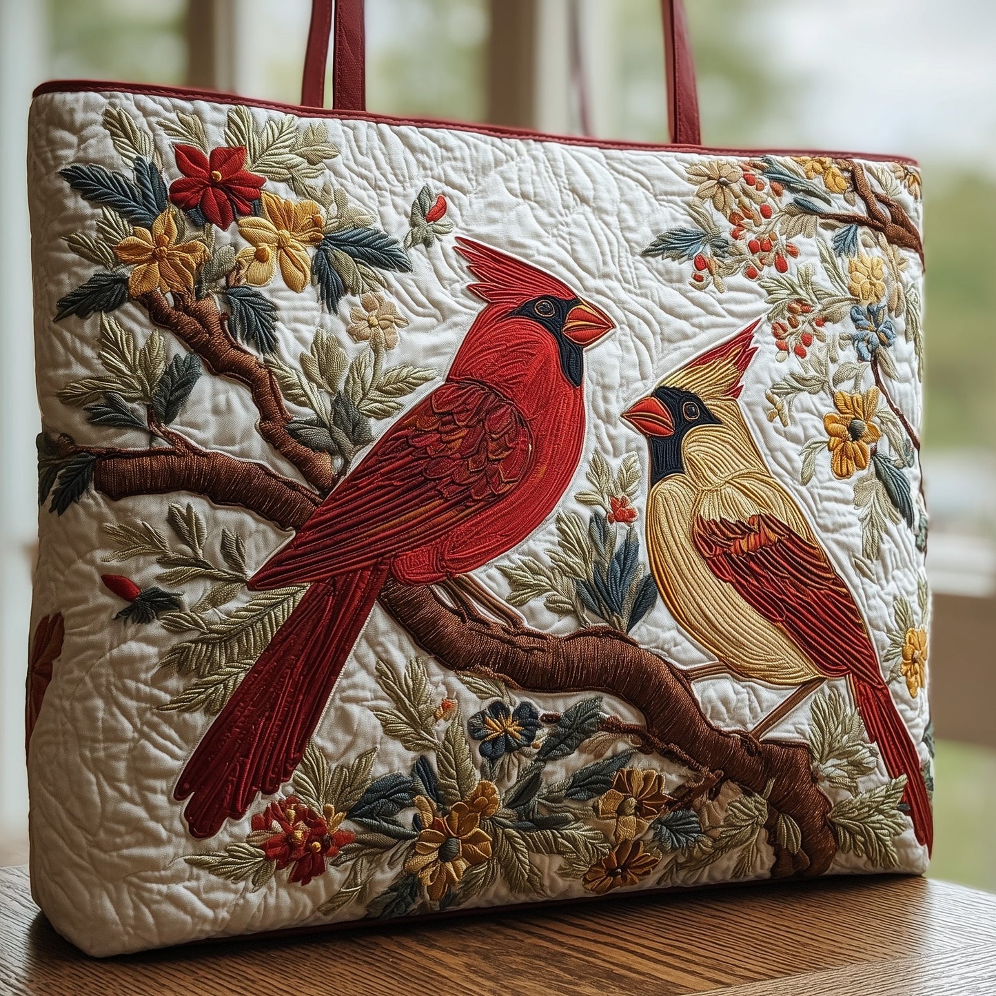 Cardinal Love Dance Quilted Tote Bag GFTOHD8492