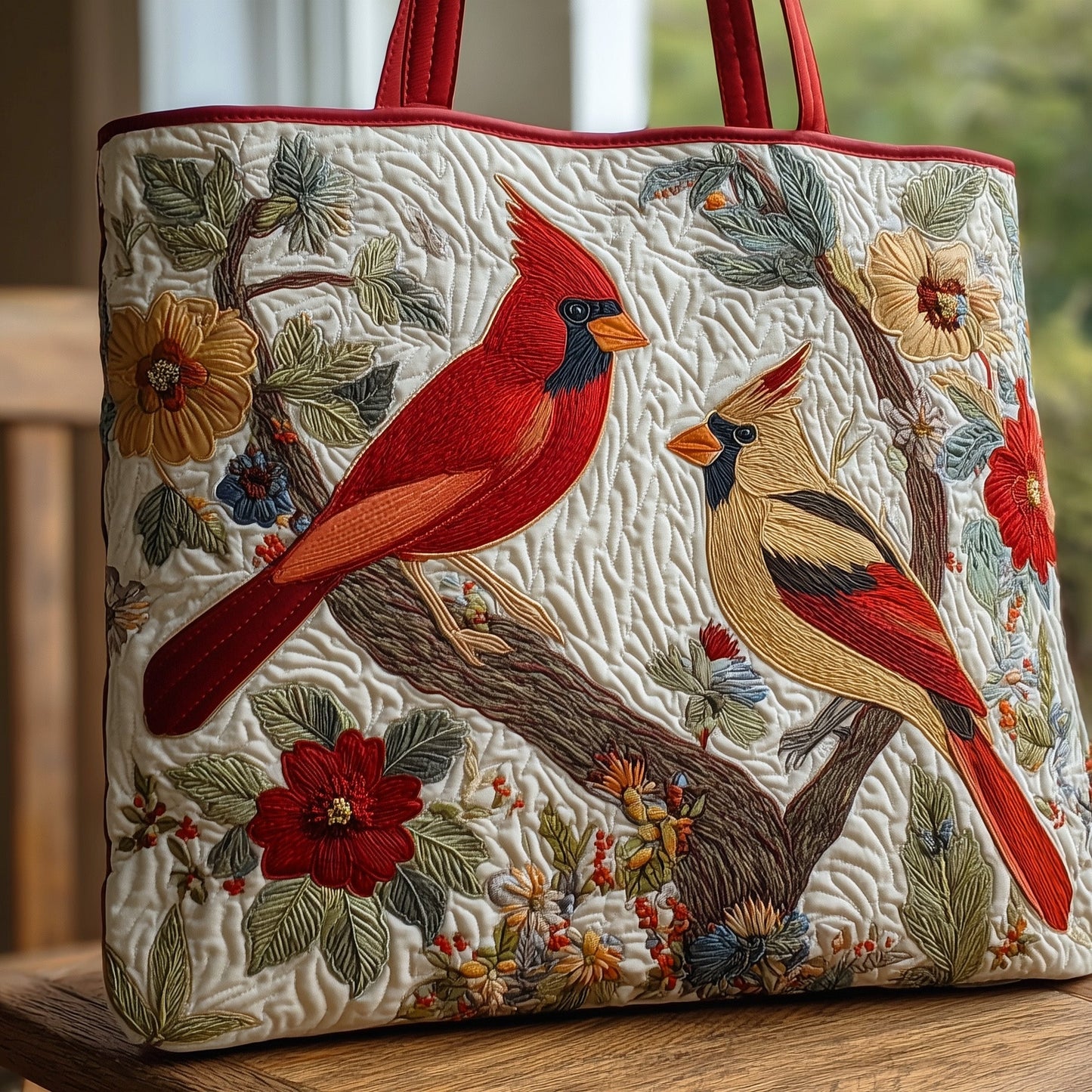 Cardinal Love Dance Quilted Tote Bag GFTOHD8493