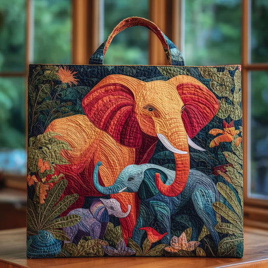 Elephant Family Quilted Tote Bag GFTOHD8508