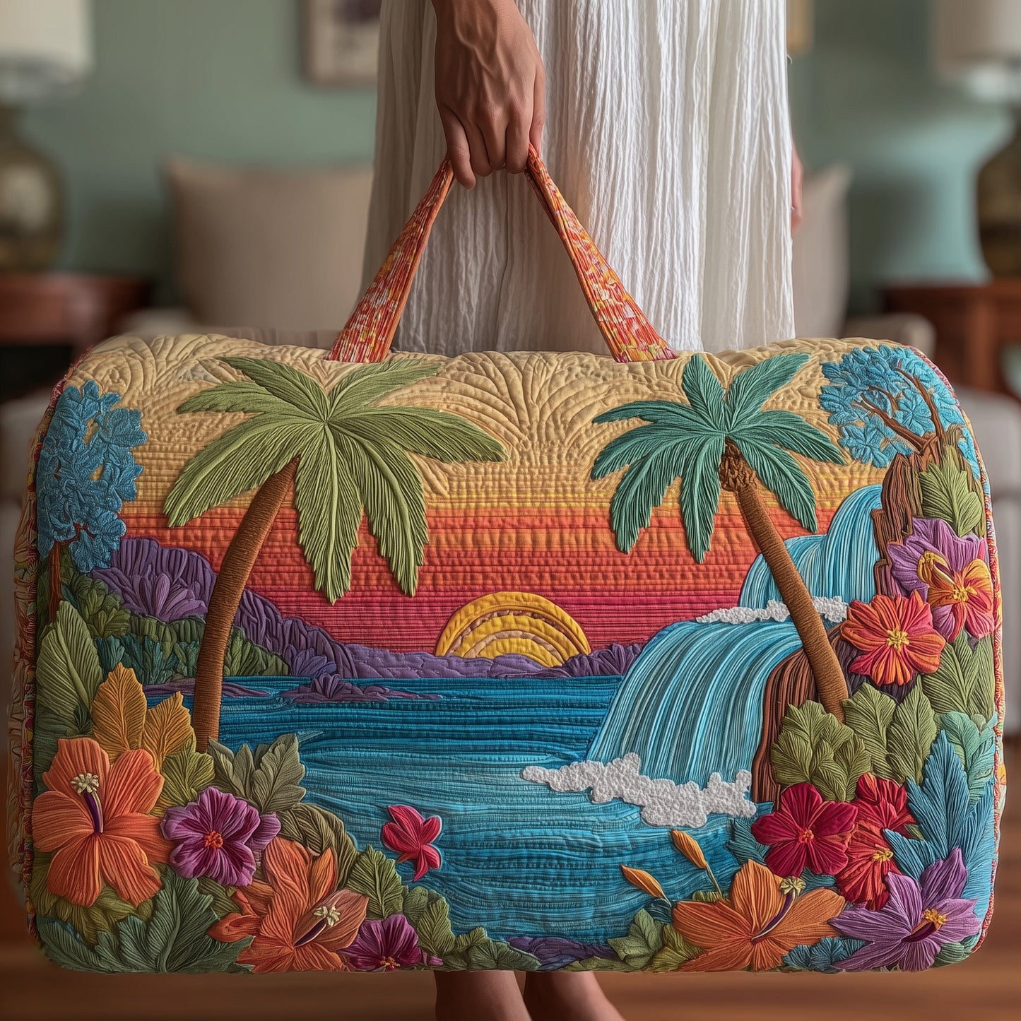 Tropical Beach Quilted Duffle Bag GFTOHD8590