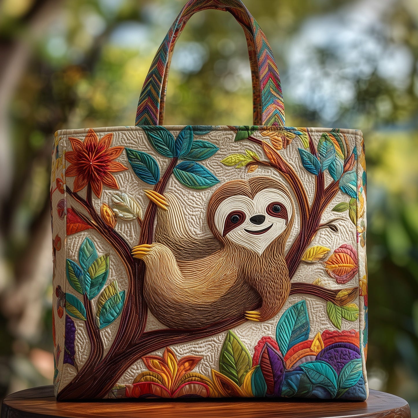 Chilling Sloth Quilted Tote Bag GFTOHD8610