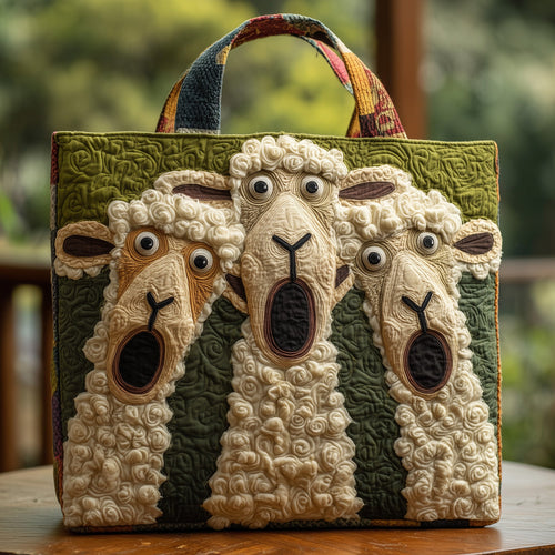Silly Funky Sheep Quilted Tote Bag GFTOHD8662