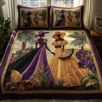 Golden Queens 3-Piece Quilted Bedding Set GFTOHD8687