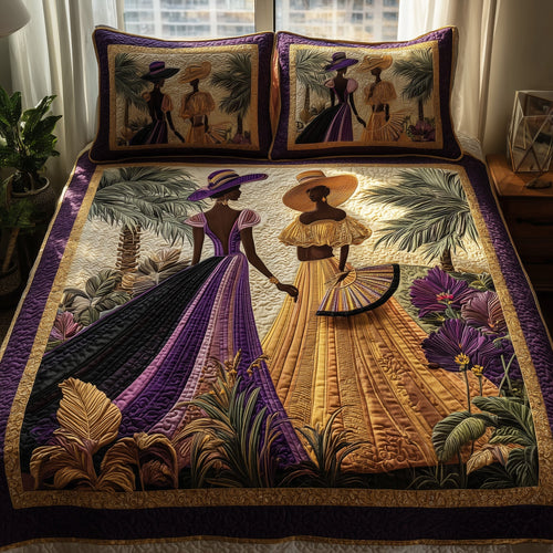 Golden Queens 3-Piece Quilted Bedding Set GFTOHD8687