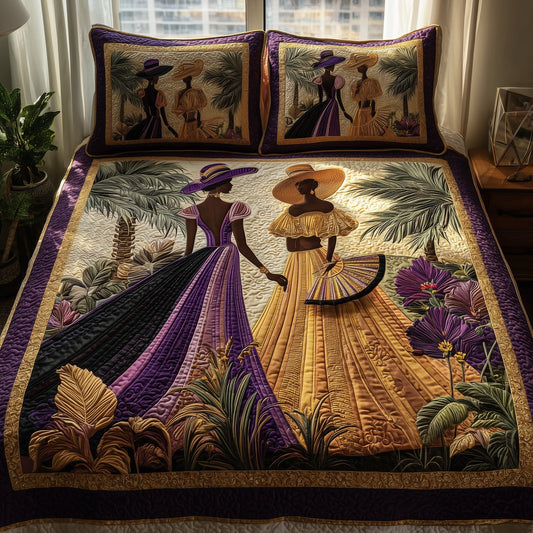 Golden Queens 3-Piece Quilted Bedding Set GFTOHD8687