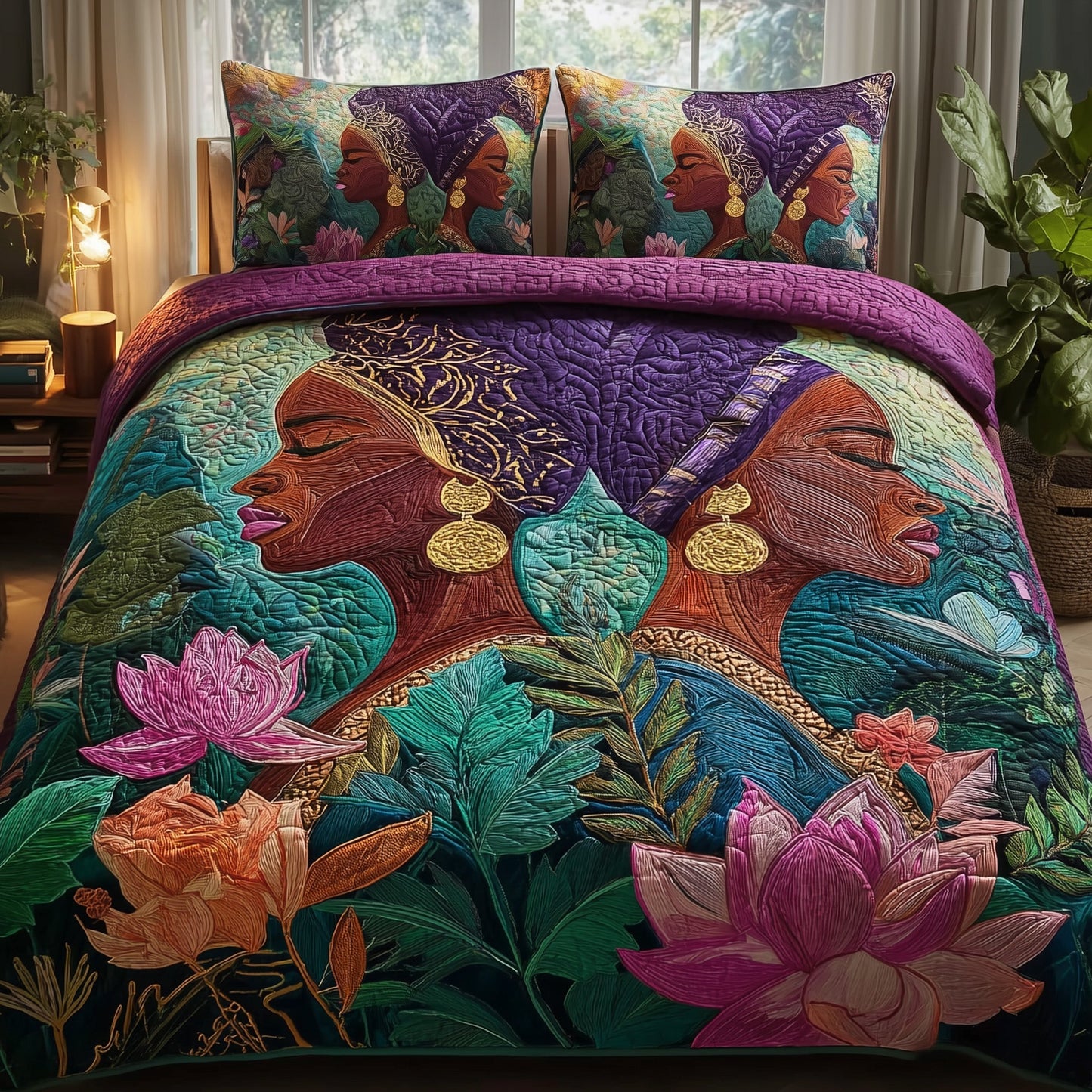 Golden Queens 3-Piece Quilted Bedding Set GFTOHD8693