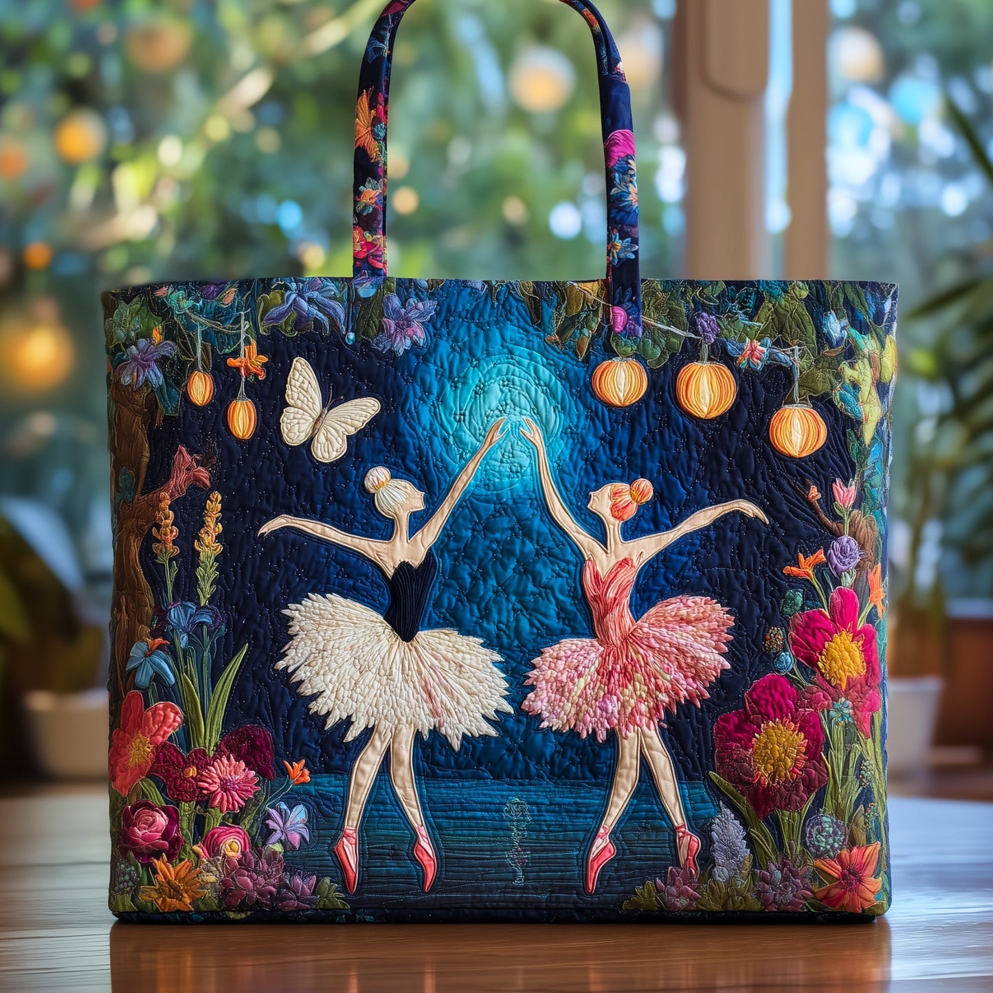 Elegant Ballerina Quilted Tote Bag GFTOHD8714