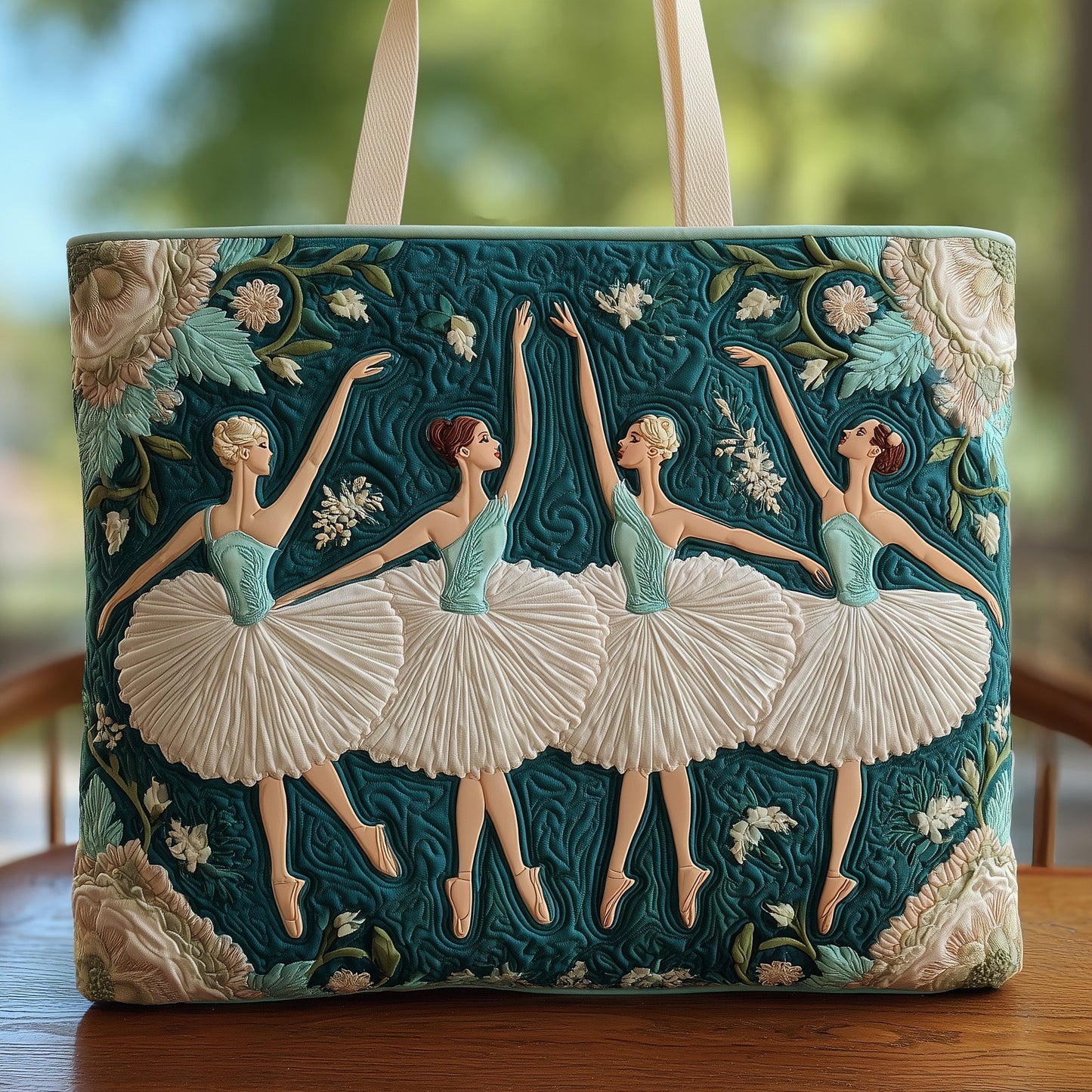 Elegant Ballerina Quilted Tote Bag GFTOHD8716
