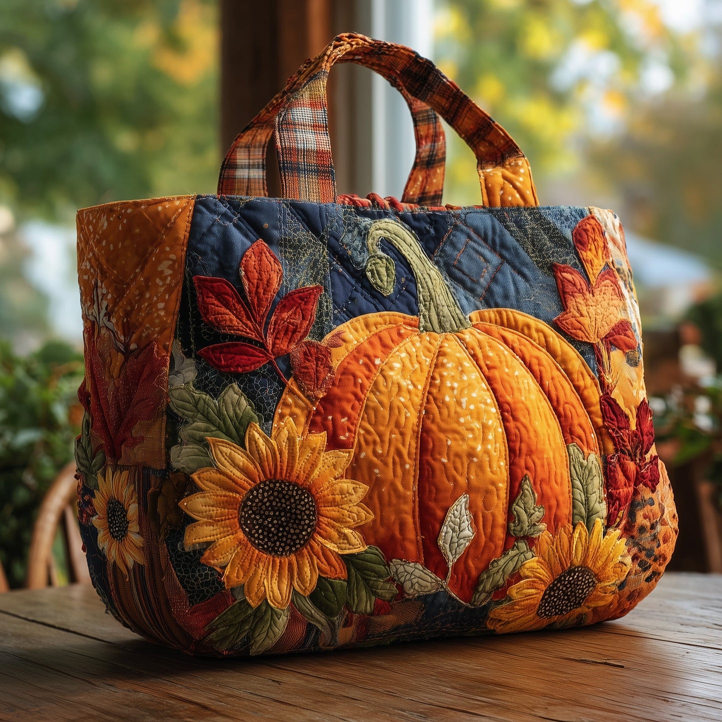Autumn Pumpkin Quilted Tote Bag GFTOHD8773