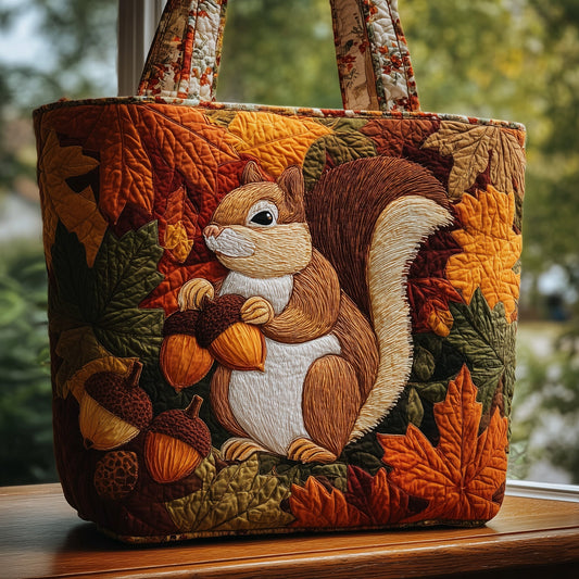 Squirrel Heaven Quilted Tote Bag GFTOHD8802