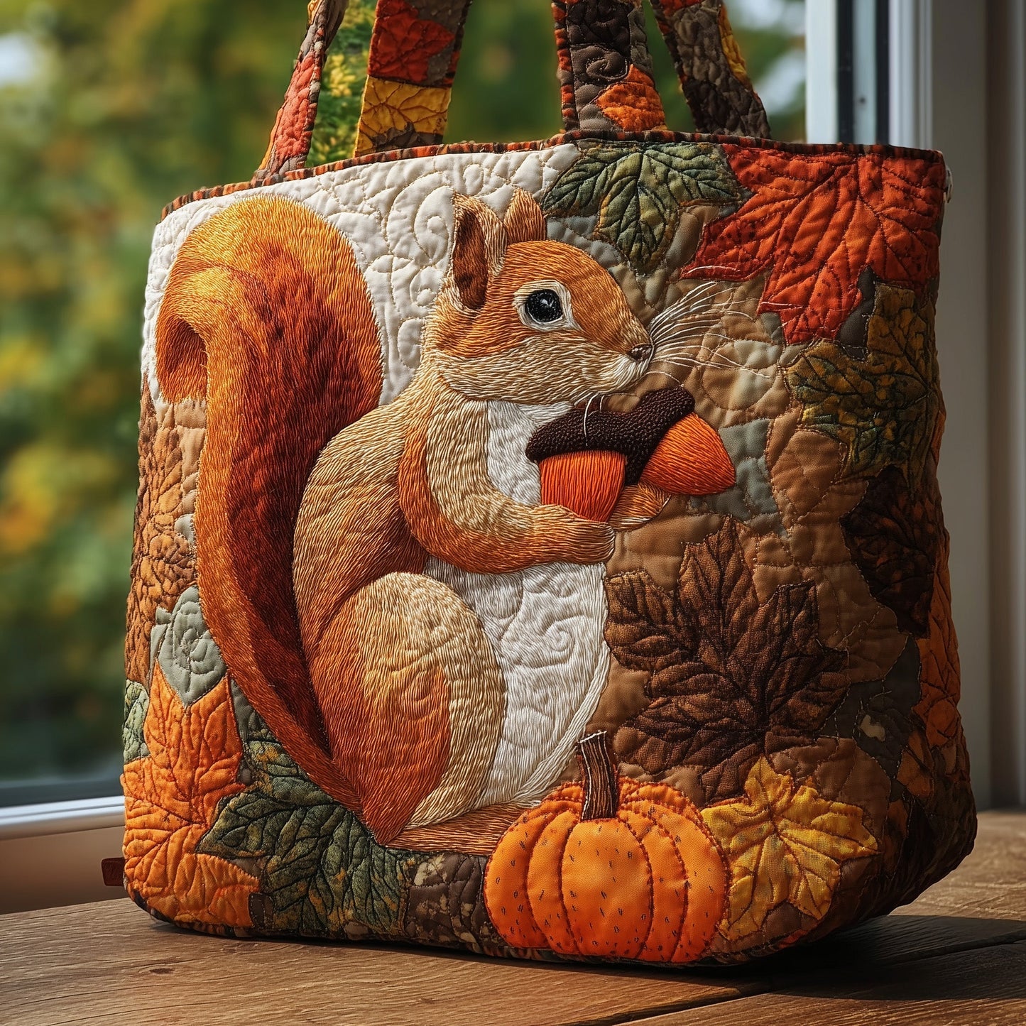 Squirrel Heaven Quilted Tote Bag GFTOHD8803