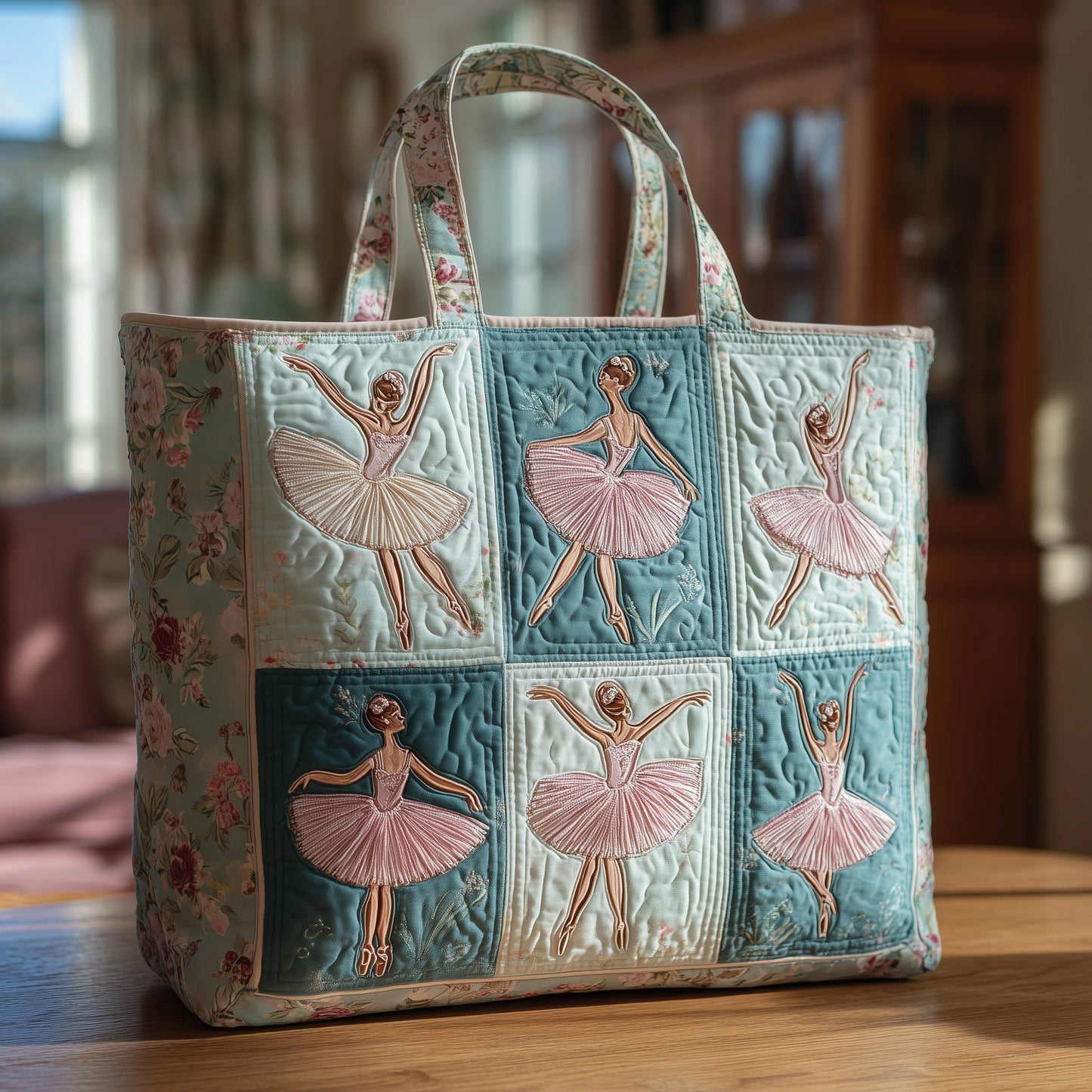 Elegant Ballerina Quilted Tote Bag GFTOHD8891