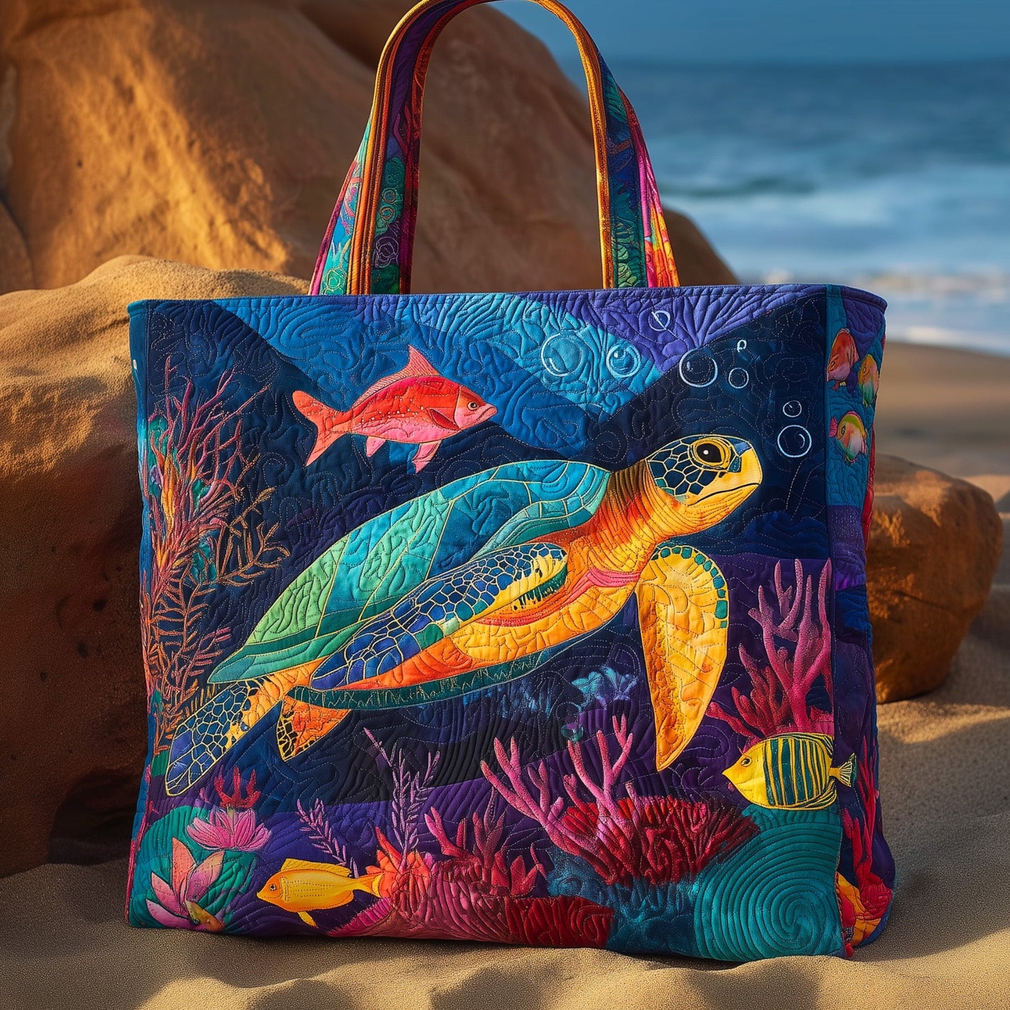 Turtle Heaven Quilted Tote Bag GFTOHD8954