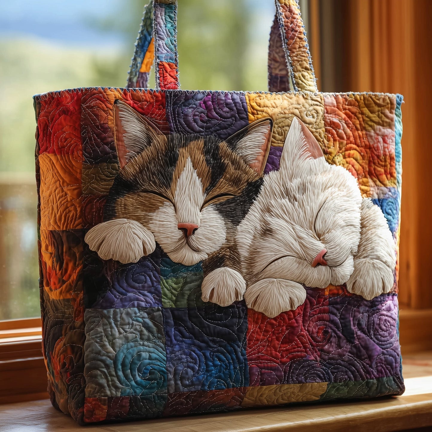Cat Nap Quilted Tote Bag GFTOHD9046