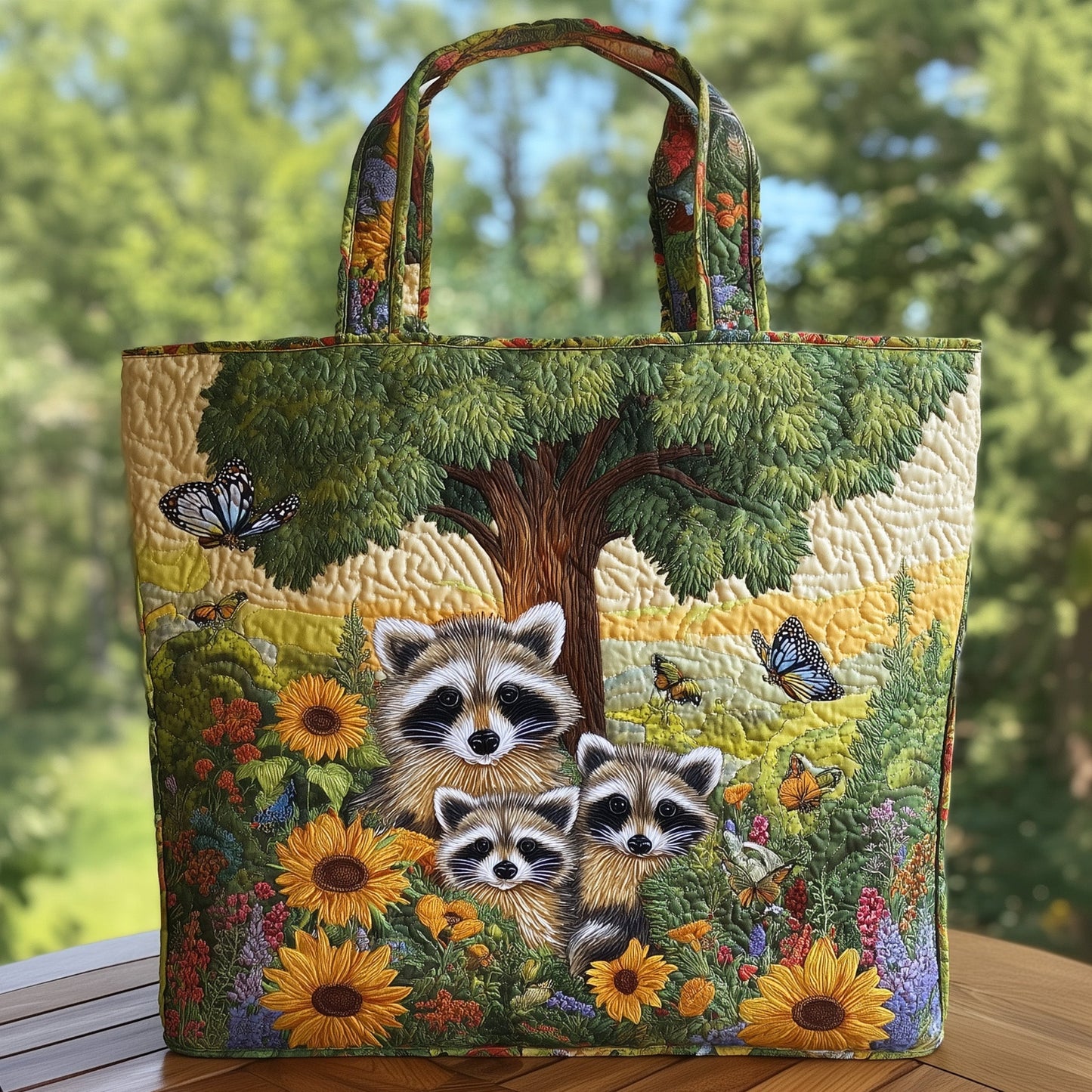 Raccoons Quilted Tote Bag GFTOHD9266