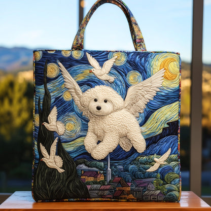 Bichon Heaven Quilted Tote Bag GFTOHD9428