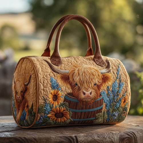 Highland Cow Quilted Duffle Bag GFTOHD9602