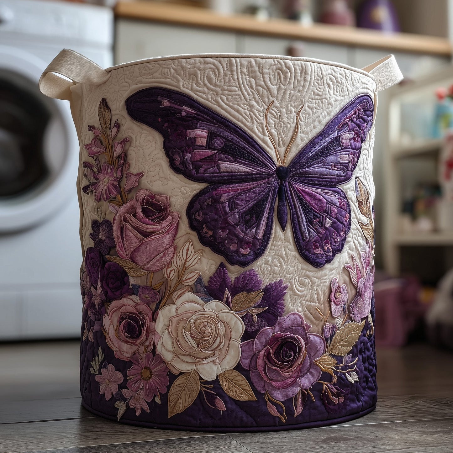 Butterfly Heaven Quilted Laundry Basket GFTOHD9691