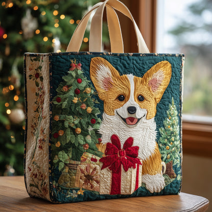 Christmas Corgi Quilted Tote Bag GFTOHD9743