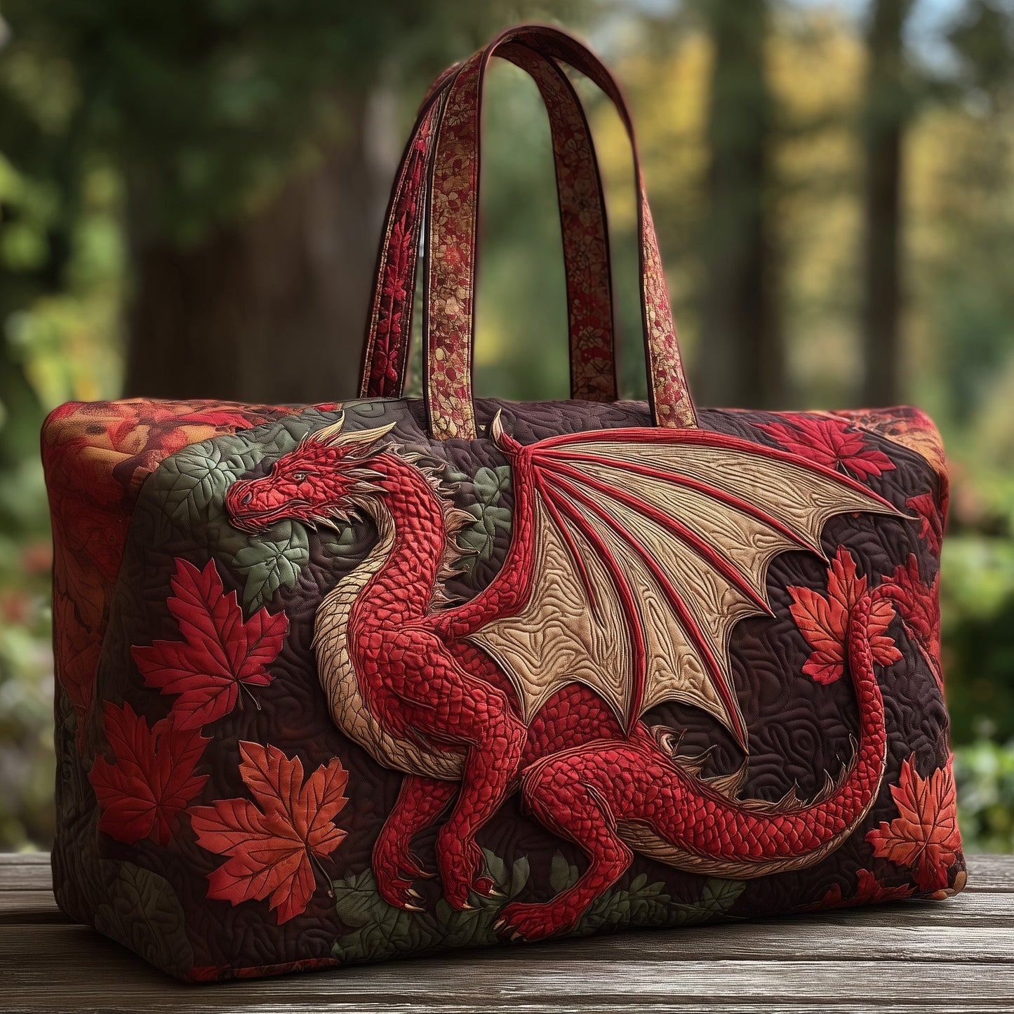 Majestic Dragon Quilted Duffle Bag GFTOHD9856