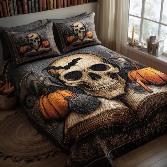 Halloween Skullcap 3-Piece Quilted Bedding Set GFTOHD9926