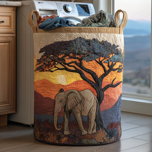 Elephant Spirit Quilted Laundry Basket GFTOHD9932