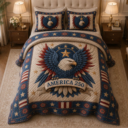 Bald Eagle America 250 3-Piece Quilted Bedding Set GFTOHNL05