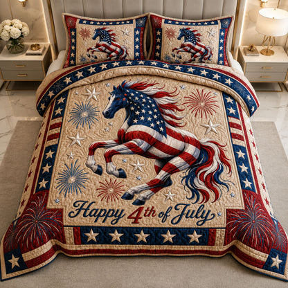 American Horse 3-Piece Quilted Bedding Set GFTOHNL06