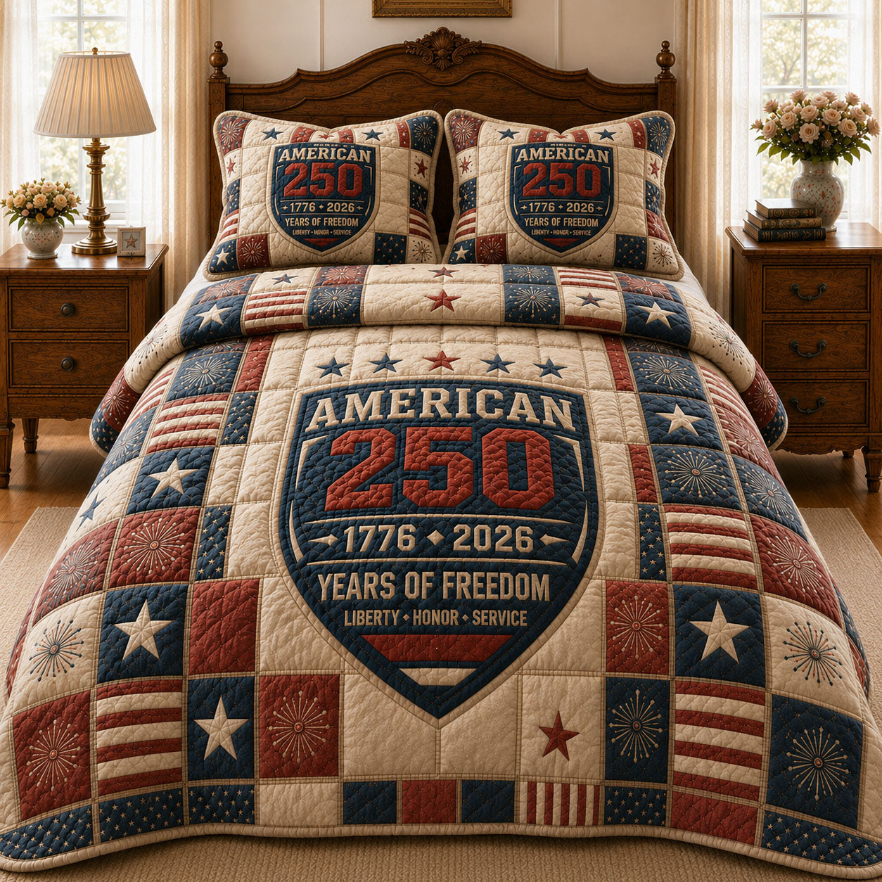 American 250 3-Piece Quilted Bedding Set GFTOHNL08