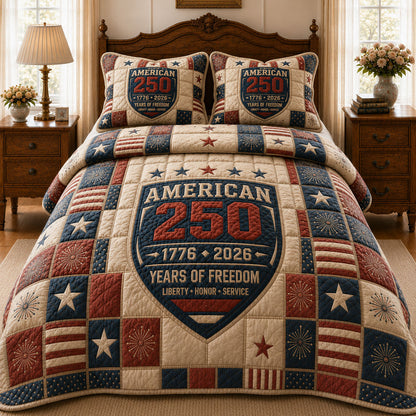 American 250 3-Piece Quilted Bedding Set GFTOHNL08
