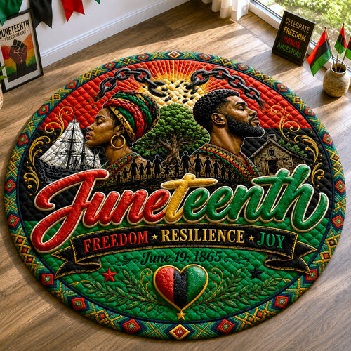 Freedom Juneteenth Celebration Quilted Round Mat GFTOHNL100