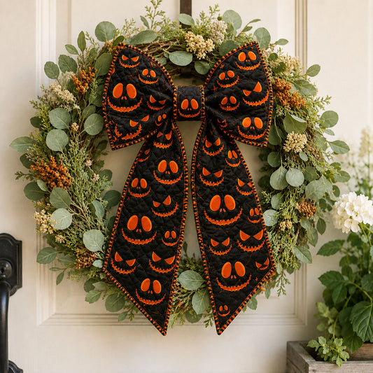 Jack Skellington Faces Halloween Quilted Wreath Sash GFTOHNL1014