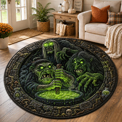 Witches Cauldron Halloween Quilted Round Mat GFTOHNL1022