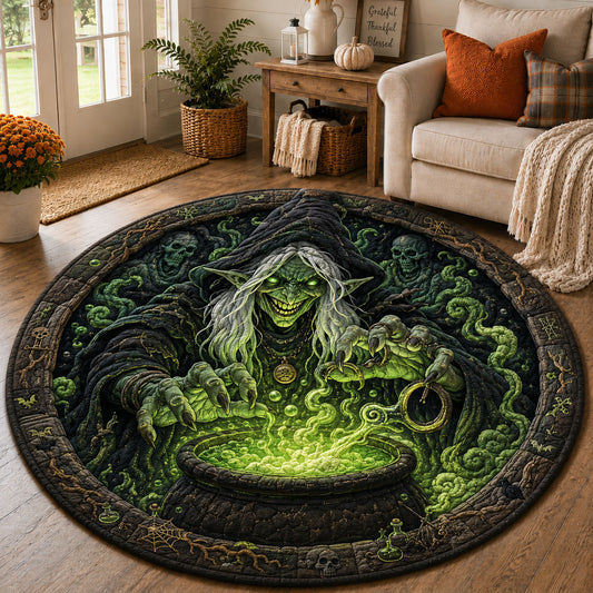 Green Witch Potion Master Quilted Round Mat GFTOHNL1025