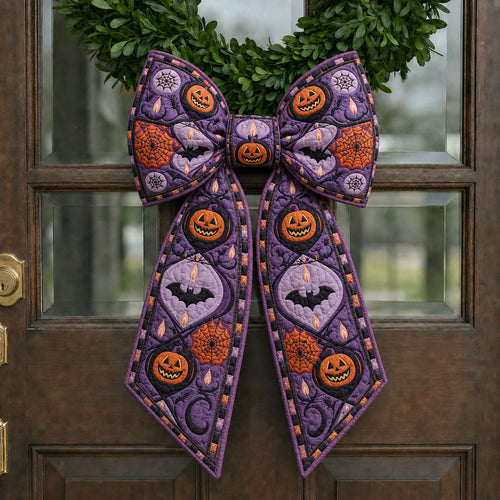 Purple Haunted Pumpkin Quilted Wreath Sash GFTOHNL1058