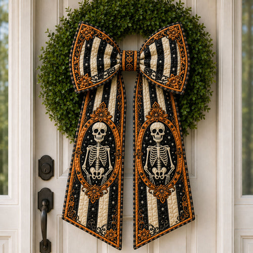 Vintage Skeleton Stripe Quilted Wreath Sash GFTOHNL1060